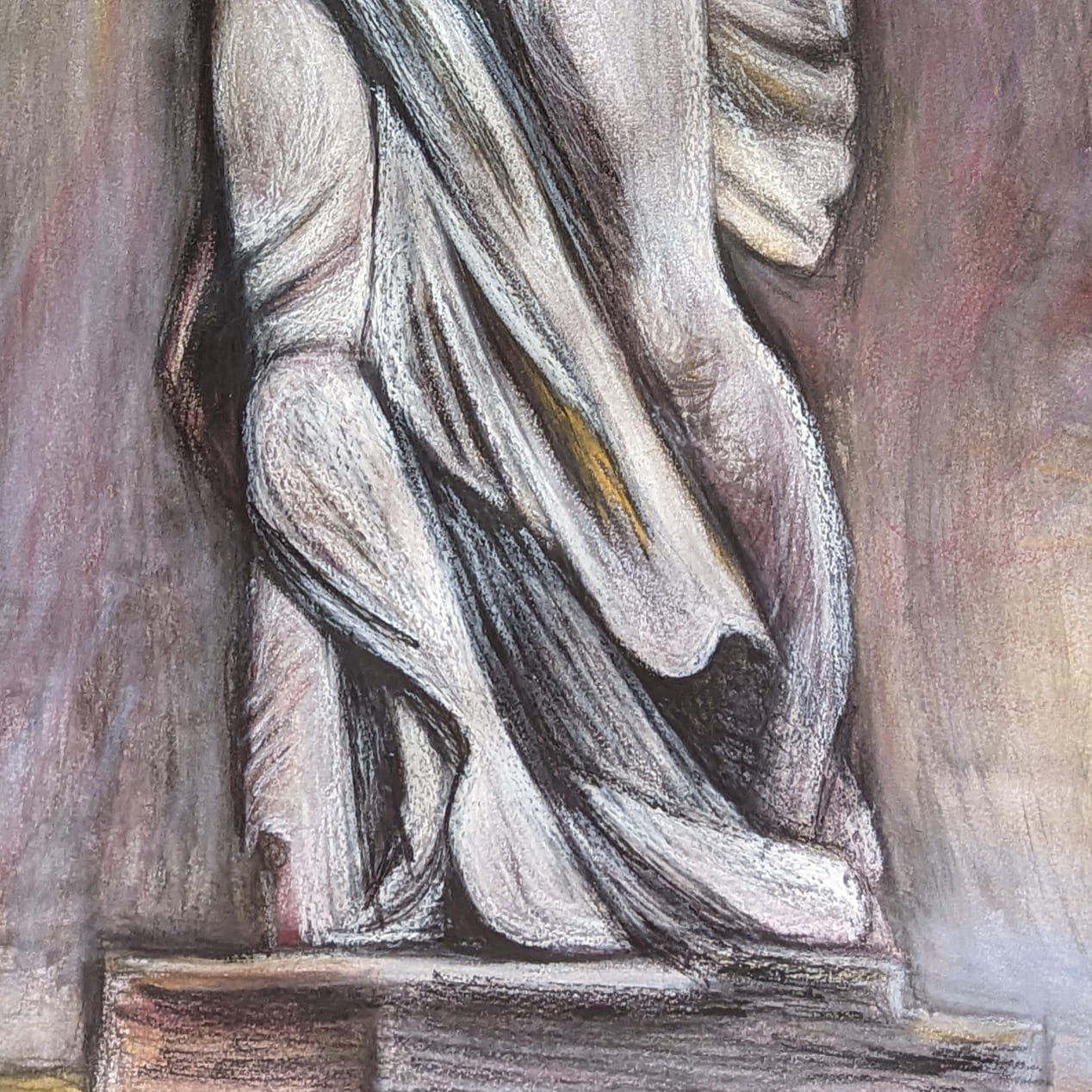 "Echoes of the Fragmented Divine" - Original Charcol & Pastel