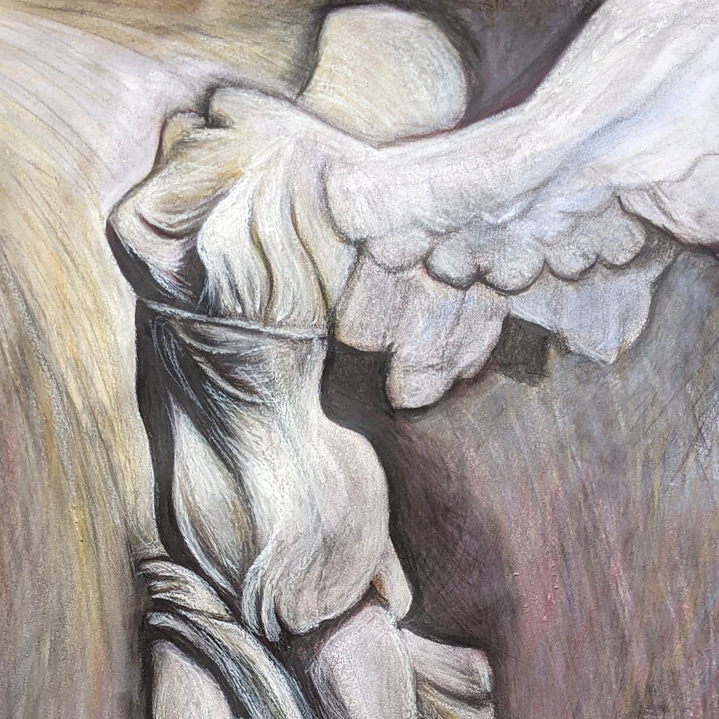 "Echoes of the Fragmented Divine" - Original Charcol & Pastel