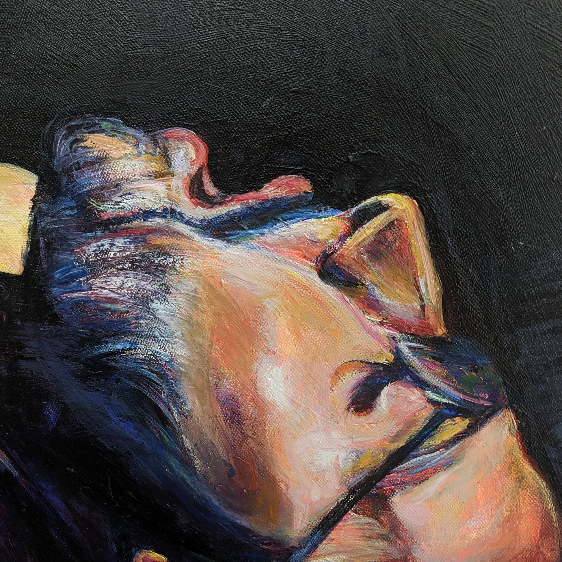 Oil painting inspired by bbno$ song 'Meant to Be' by artist Ivy Bath