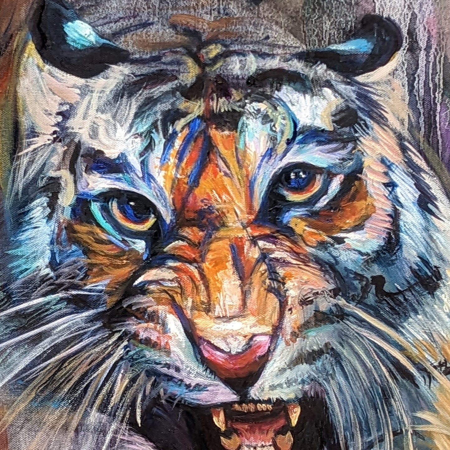 "Inferno Gaze" - Original Oil Painting