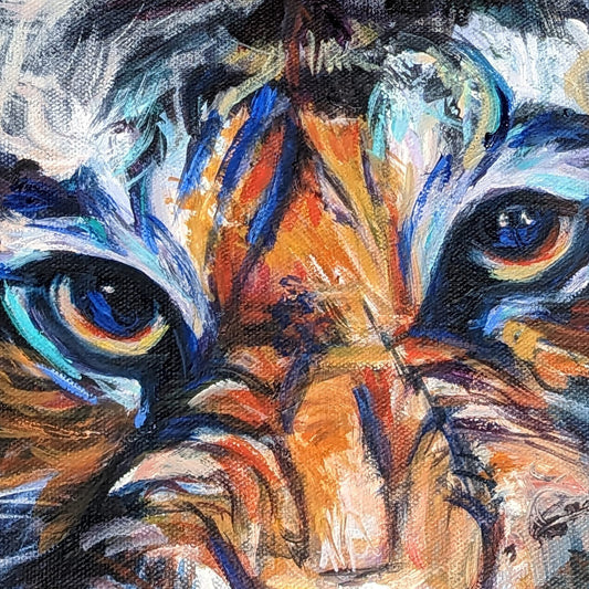 "Inferno Gaze" - Original Oil Painting
