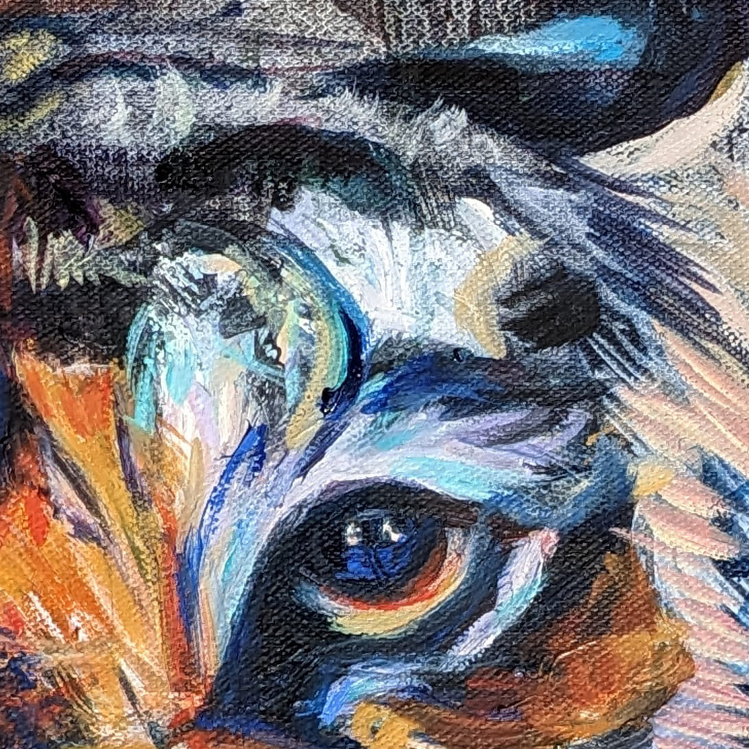 "Inferno Gaze" - Original Oil Painting
