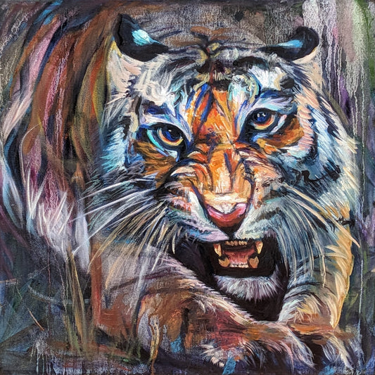 "Inferno Gaze" - Original Oil Painting