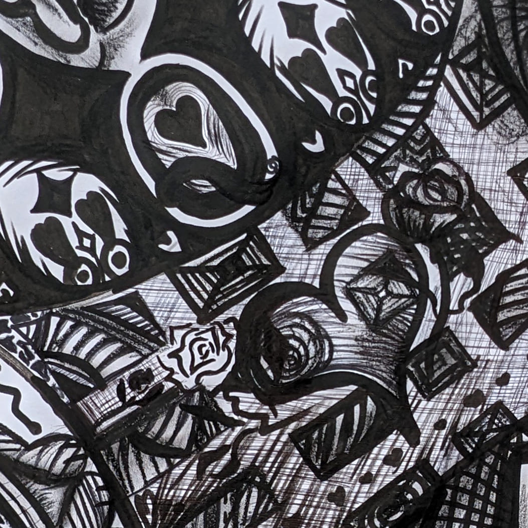 "Through the Labyrinth of Wonder" – Mixed Media Drawing