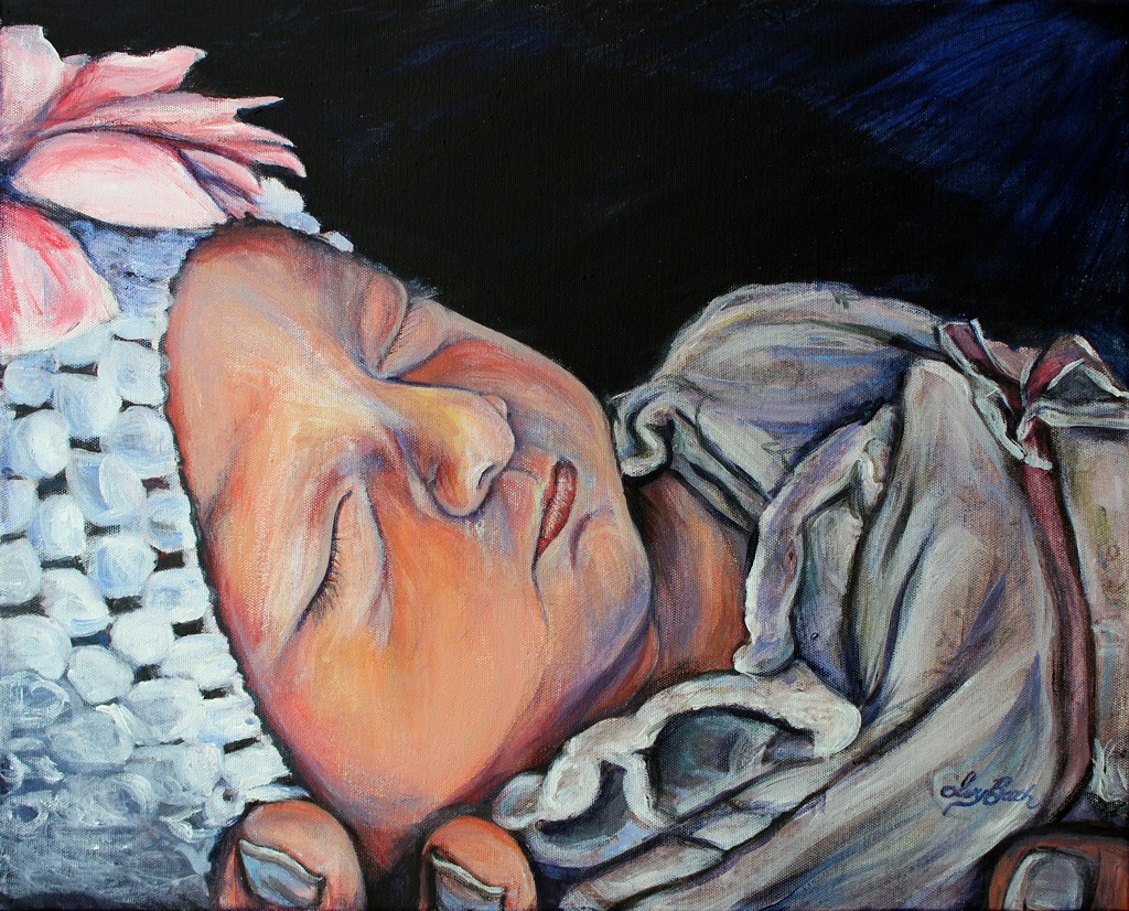 Painting of a baby girl by Ivy Bath