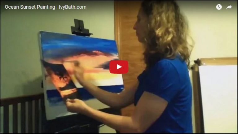 ocean sunset painting timelapse