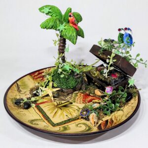 Palm Tree Paradise fantasy garden plate art craft gift