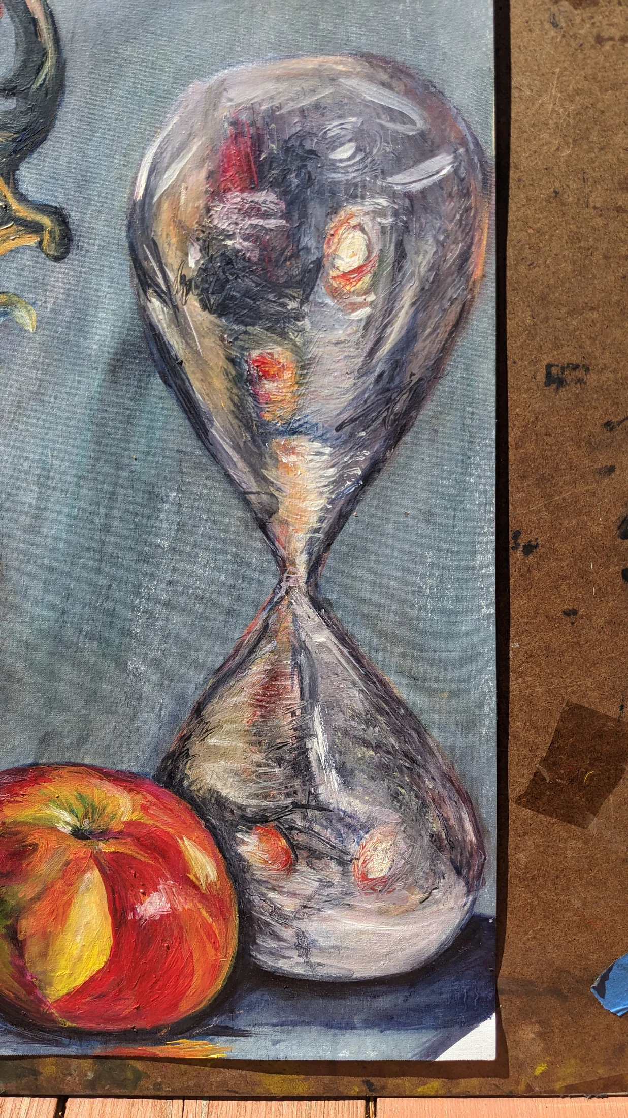 Close detail of the luminous hourglass in Echoes of Time