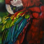 Feathered Prism by Ivy Bath, a full colorful parrot portrait